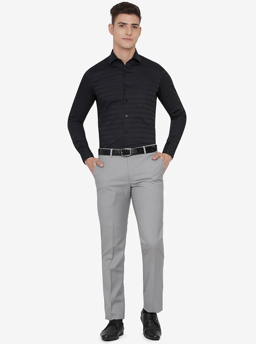 Black Striped Slim Fit Formal Shirt | JadeBlue