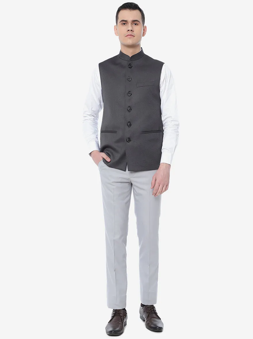 Dark Grey Checked Regular Fit Modi Jacket | JadeBlue