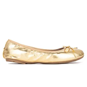 FRANKIE Ballet Flat Shoes - Gold Metallic