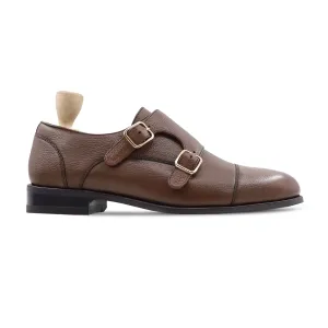 Glacier - Men's Brown Pebble Grain Leather Double Monkstrap