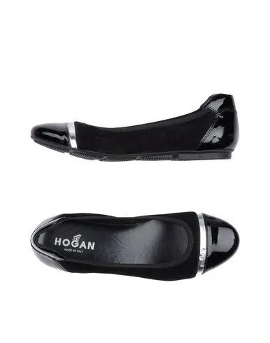 Optimized Title: Hogan Womens Black Ballet Flats, Size 2 UK - Elegant and Comfortable Footwear