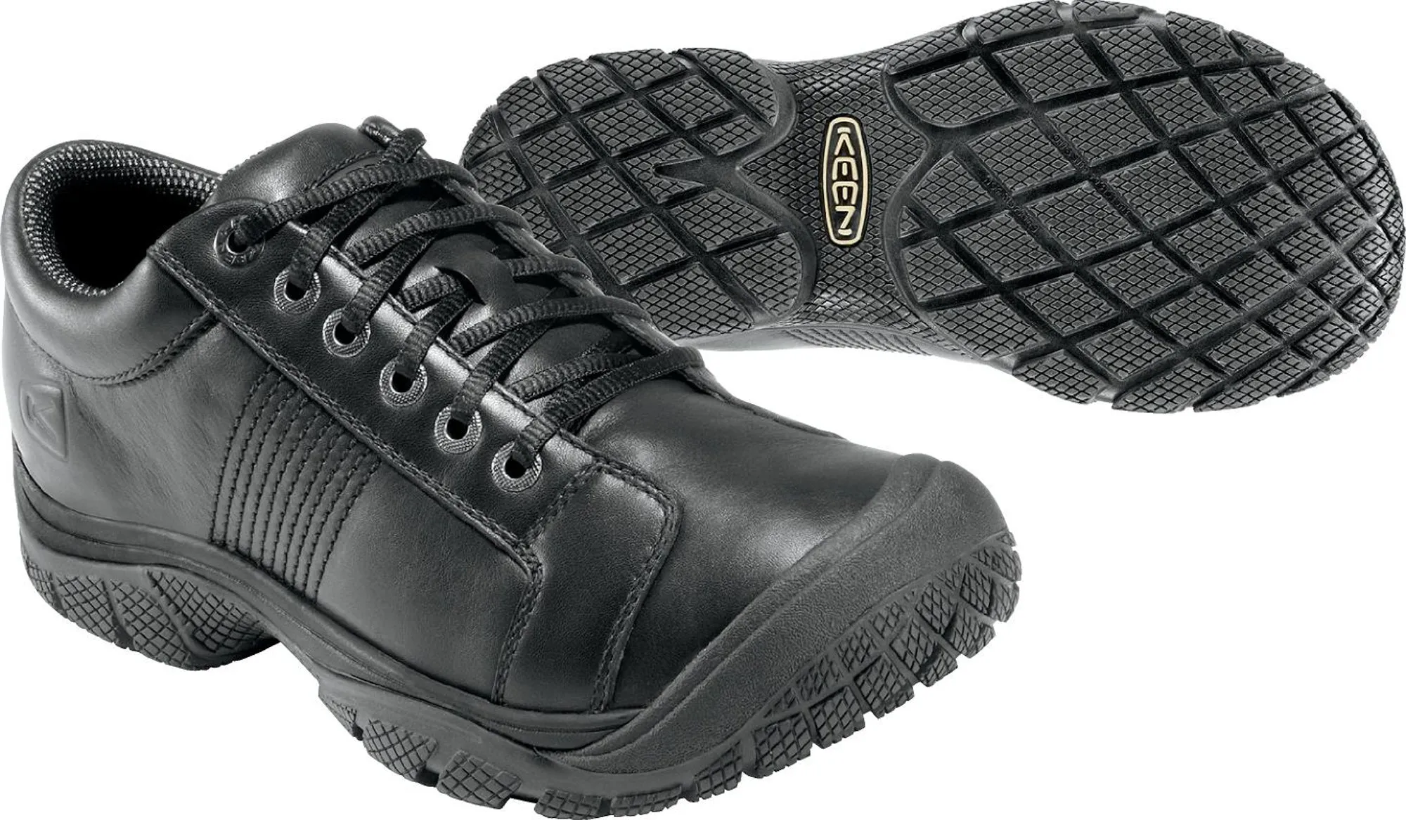 Keen Utility Black Mens PTC WR Leather Oxford Shoes