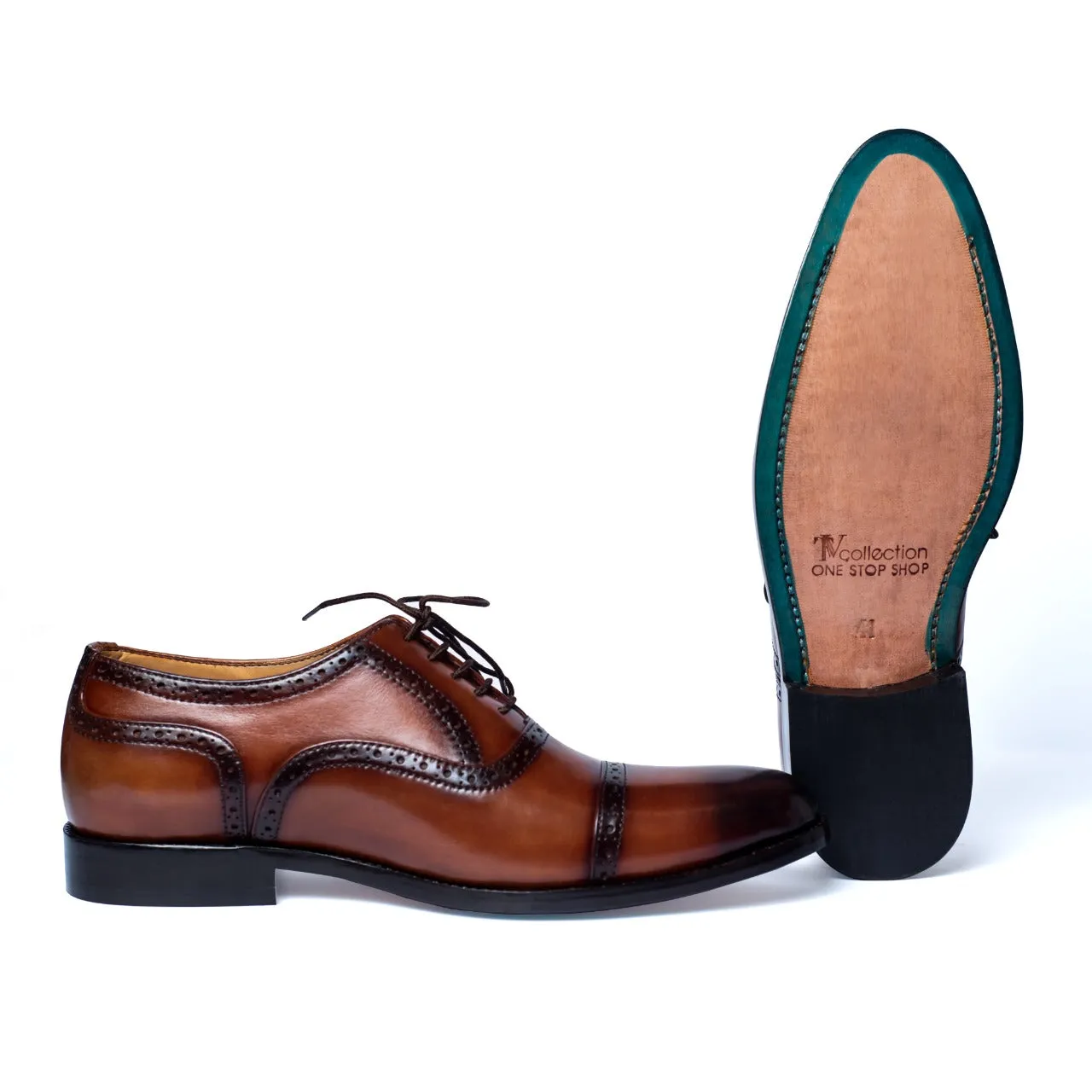 Men's Brown Brogues leather shoes - TnV collection