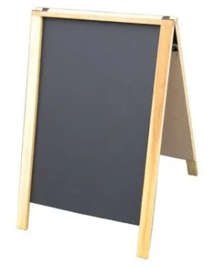 Natural Finish Hardwood A-Frame Sidewalk Chalkboard Sign- 24"X36"