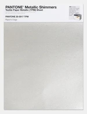 Pantone Metallic Shimmers Textile Paper Metallic (TPM) Sheet 20-0017 Razor's Edge