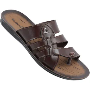 Walkaroo Basix Men Cross Strap Slide Sandals  - BX2624 S Brown